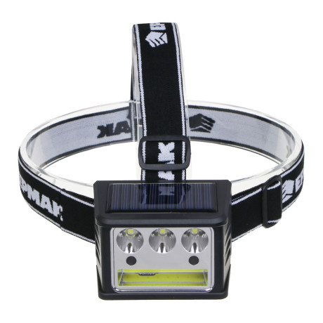 Фонарь налобный тм ЕРМАК,LED COB, 5 режимов,800мАч, Type-C, солн. батарея, красный свет, 78х55х56 мм