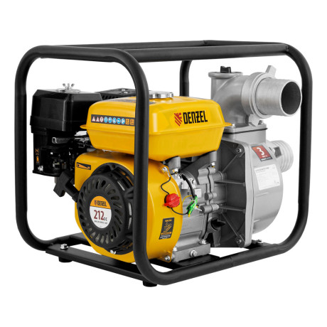 Мотопомпа бензиновая для чистой воды PX-80, 7 л.с, 3", 1000 л/мин, глубина 8 м, напор 30 м Denzel