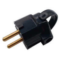 Bylectrica вилка В16-363 16А 250В (AБС-пластик, латунь, земля, с кольцом, черная) Минск