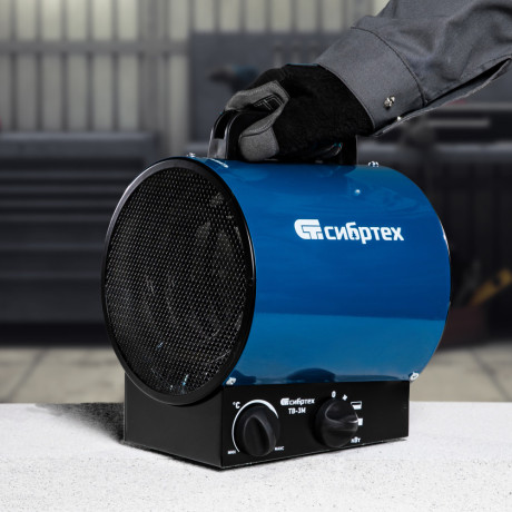 Тепловая пушка ТВ-3М (тепловентилятор) 230 В, 3 режима: вентилятор/1500 Вт /3000 Вт Сибртех