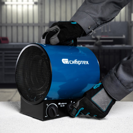 Тепловая пушка ТВ-3М (тепловентилятор) 230 В, 3 режима: вентилятор/1500 Вт /3000 Вт Сибртех