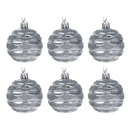 СНОУ БУМ Набор шаров 6 см, 6 шт, серебро, 26-198