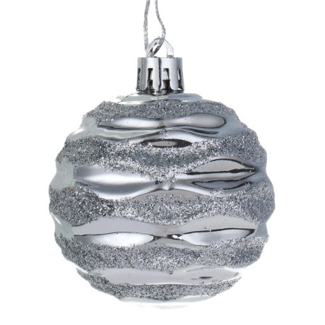 СНОУ БУМ Набор шаров 6 см, 6 шт, серебро, 26-198