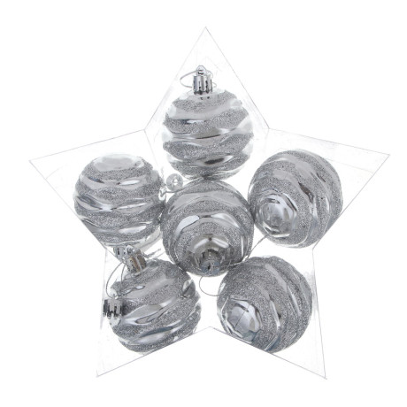 СНОУ БУМ Набор шаров 6 см, 6 шт, серебро, 26-198