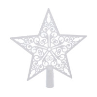 СНОУ БУМ Наконечник на елку “Звезда” 20.5x21.5 см, глиттер, белый, пластик
