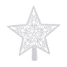 СНОУ БУМ Наконечник на елку “Звезда” 20.5x21.5 см, глиттер, белый, пластик