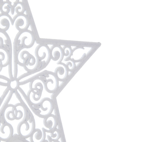 СНОУ БУМ Наконечник на елку “Звезда” 20.5x21.5 см, глиттер, белый, пластик