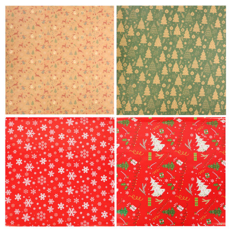 Бумага тм СНОУ БУМ подарочная, 70x100 см, 70 г односторонняя, 4 диз., арт.2