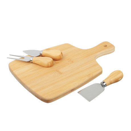 SATOSHI Доска сервировочная для сыра с приборами, бамбук, 28х20х3.8см