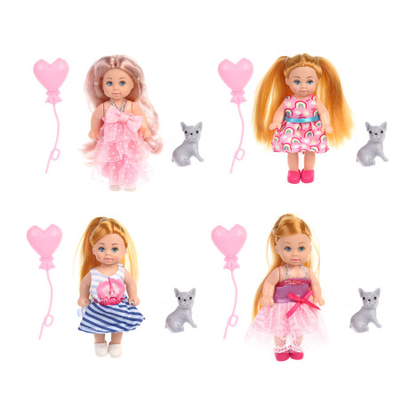 ИГРОЛЕНД Кукла 11,5 см с шариком, 8х4,5х17,4 см, ABS, PVC, микс видов