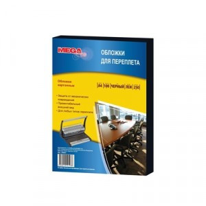Обложки для переплета картонные ProMega Office черные, лен, A4, 250 г/м2, 100шт/уп