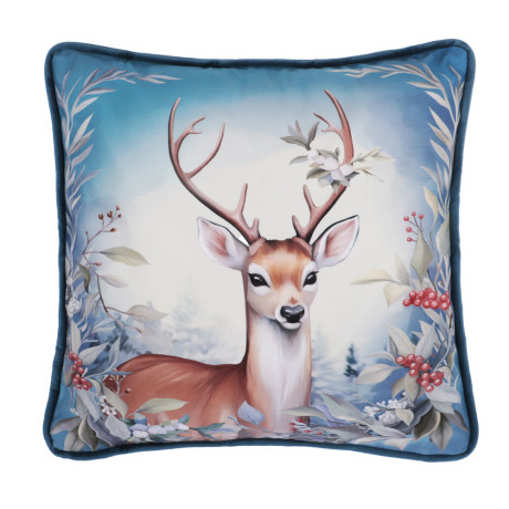 PROVANCE Нордик Чехол для подушки велюр, 40х40см, 100% полиэстер, олень