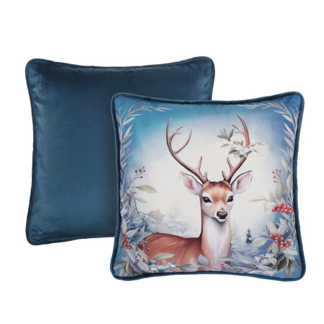 PROVANCE Нордик Чехол для подушки велюр, 40х40см, 100% полиэстер, олень