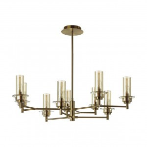LUMION 6554/9C CLASSI LN25 бронза/коньячный/мет./стекло люстра E14 9x40W 220V MADONNA