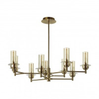 LUMION 6554/9C CLASSI LN25 бронза/коньячный/мет./стекло люстра E14 9x40W 220V MADONNA