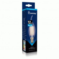 SmartBuy FIL Свеча на ветру C37 E14 12W(1055lm) 6500К 6K фил.(нитев) 35x120мм SBL-C37FCAN-12-65K-E14