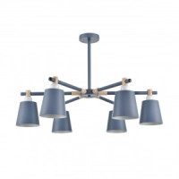 LUMION 8098/6C MODERNI LN25 синий/синий мет., дерево/мет. люстра Е27 6x60W 220V ROSALINA