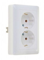 Systeme Electric Хит роз. СУ 2 мест. бел. (пл.осн., земля) РС16-236-б (68!)