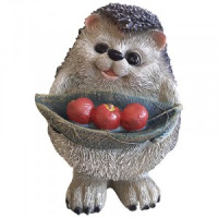 Фигурка садовая "Ёжик маленький с яблоками" H-15 см