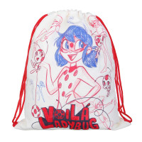 Ледибаг Мешок для обуви ПРЕМИУМ, 47х39см, плотный матер., 2-сторон., толстая веревка, &quot;Скетч&quot;