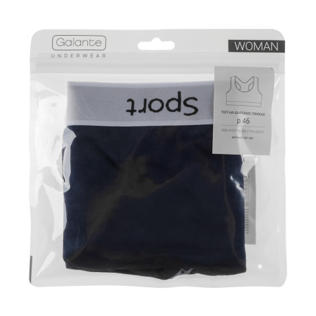 GALANTE Майка-топ с широкими лямками, р.46, 95% хлопок, 5% спандекс, синий, НБ25-21