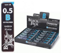 Грифель запасной BRAUBERG &quot;Black Jack&quot; Hi-Polymer В 0,5 мм, 20 шт., 180449