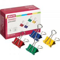 Зажим для бумаг Attache, 51 мм, 12 шт., цветные, в карт.коробке 723429