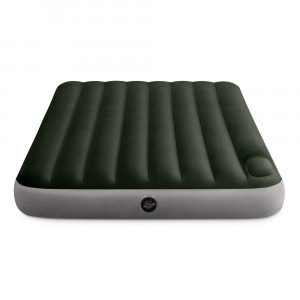 INTEX Кровать надувная DOWNY BED, (fiber-tech) встроенный ножной насос, 137x191x25см, ПВХ, 64762