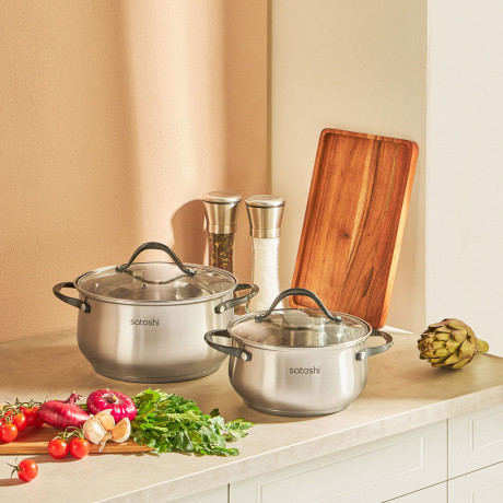 SATOSHI Велли Набор кастрюль 4 пр.: 2,5л, 4,5л, со стекл. крышкой