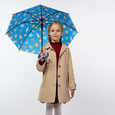 Зонт-трость, детский, POE, пластик, сплав, 50см, 8 спиц, космос синий,, МП-3