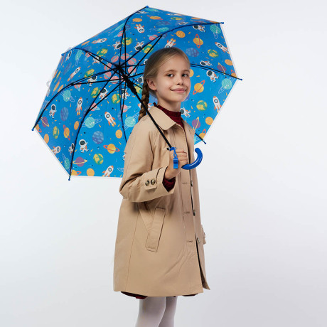 Зонт-трость, детский, POE, пластик, сплав, 50см, 8 спиц, космос синий,, МП-3