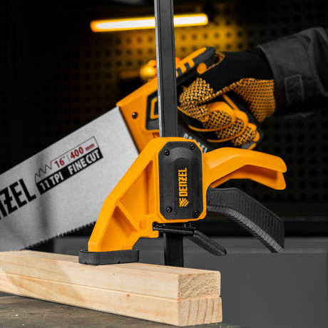 Струбцина F-образная, быстрозажимная, 300 х 80 мм, усиленный нейлоновый корпус Denzel