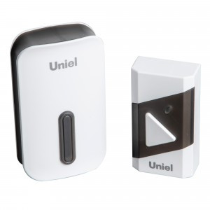 Uniel Звонок беспроводной электронный, 220В, 150м,  38 мелодий черный/белый UDB-095W-R1T1-38S-BL/WH