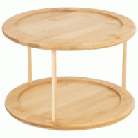 Подставка д/кухни BAMBU вращающаяся двухъярусная круглая 25,2*25,2*17,7см бамбук 108078 Mallony