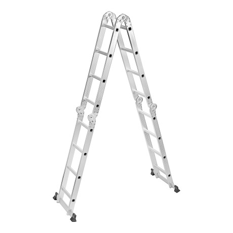 ЕРМАК Лестница-трансформер (макс.нагрузка 150кг) алюминий, 4 секции по 4 ступени,4х4,профиль 1,2мм