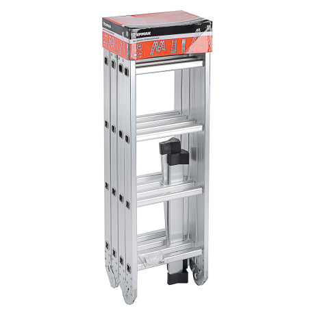 ЕРМАК Лестница-трансформер (макс.нагрузка 150кг) алюминий, 4 секции по 4 ступени,4х4,профиль 1,2мм