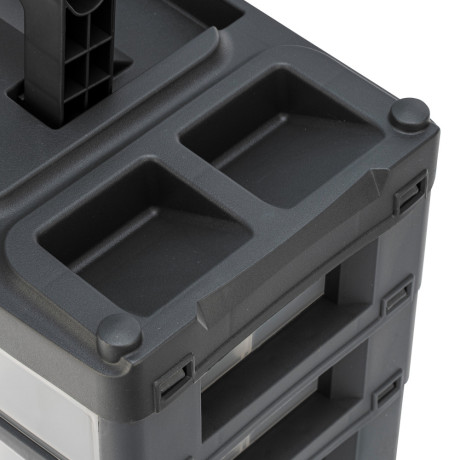 Органайзер для хранения с выдвижными лотками 310х150х260мм, 4 секции, пластик Stels