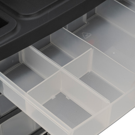 Органайзер для хранения с выдвижными лотками 310х150х260мм, 4 секции, пластик Stels
