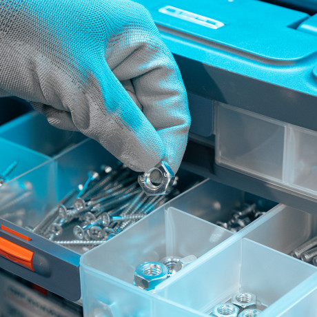 Органайзер для хранения с выдвижными лотками 310х150х260мм, 4 секции, пластик Stels