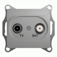 &quot;Systeme Electric GLOSSA мех. роз. TV-SAT СУ 1 мест. алюм (пл.осн. окон. RG6, 1dB) GSL000397 (+)(2!)