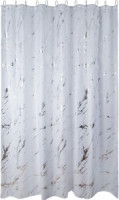 Штора для ванной 180x200см, полиэстер, Marble, белый, 551/Еврогарант