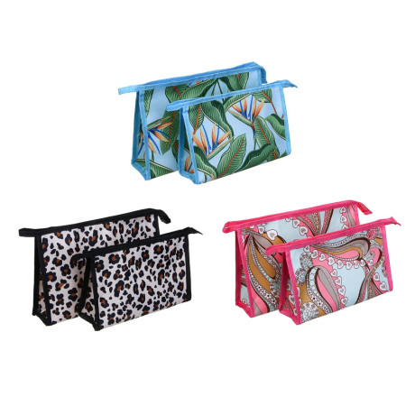 ЮL Набор косметичек 2 шт, полиэстер, ПВХ, L 26,5х17х7см, M 23х14,5х5,5см, 3 диз.