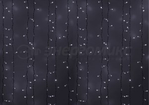 Гирлянда-занавес ул. Св/д дождь 2х3м/20нит, мерц,бел.провод, БЕЛЫЕ 760LED без б/п 235-211 Neon Night