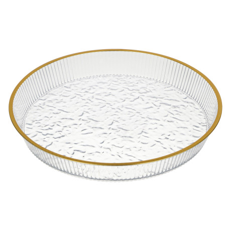 Поднос круглый с золотой каемкой 26,5x23,2x3,7см РЕТ