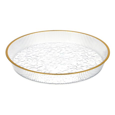 Поднос круглый с золотой каемкой 26,5x23,2x3,7см РЕТ