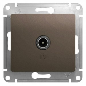 Systeme Electric GLOSSA мех. роз. TV-FM СУ 1 мест. шоколад (пл.осн., RG6, 2,1А) GSL000893 (5!)