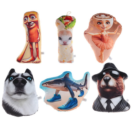 Мягкая игрушка, мемный антистресс "Питомцы", полиэстер, 24-30 см, 6 видов