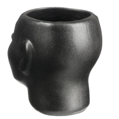 Кашпо цветочное Нефертити, 16x19см, гипс, мокрый асфальт