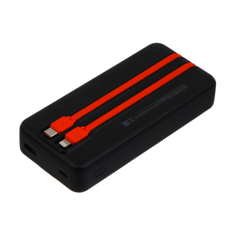 Аккумулятор мобильный BY Bolt20 20000мАч, встроен. кабели Type-C, iP, 20W, 3A, пластик, черный