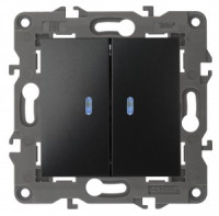 ЭРА 14 Elegance мех. выкл. СУ 2 кл. (инд.) 10А,250В, антрацит 14-1105-05 автоклеммы 3516